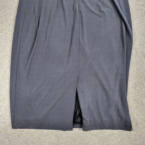 Express Modest Maxi Dress Womens XL Black High Mock Neck Ruched Shoulder New - Picture 10 of 16